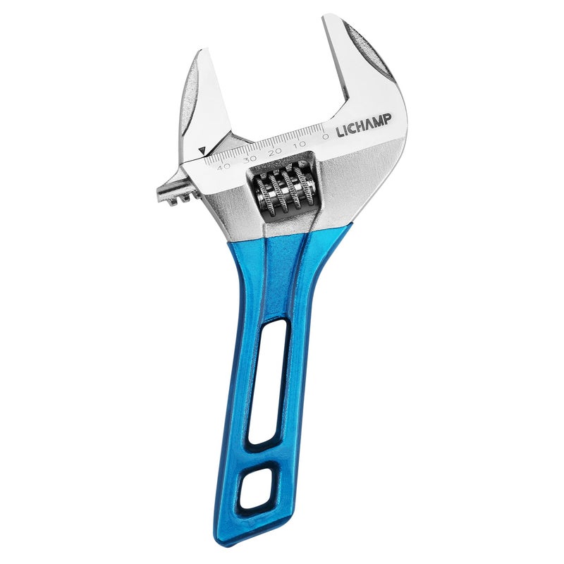 Lichamp 8-Inch Stubby Adjustable Wrench with 44 mm Wide Jaw Opening for Plumbing Automotive and Industry Tight Spaces Work - Image 1